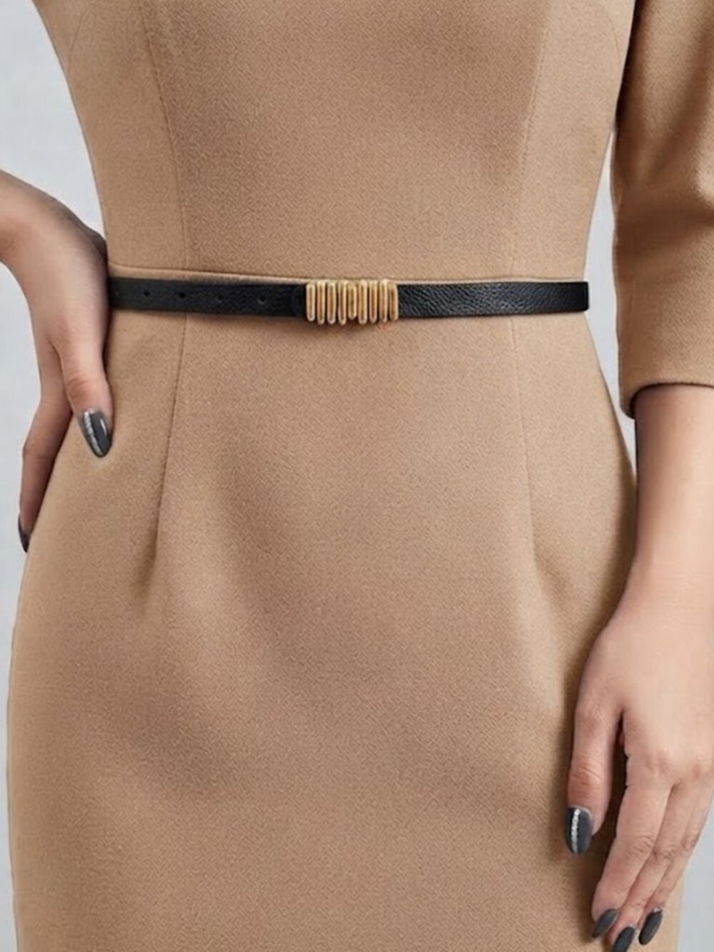 Black Ladies Unique Skinny Belt